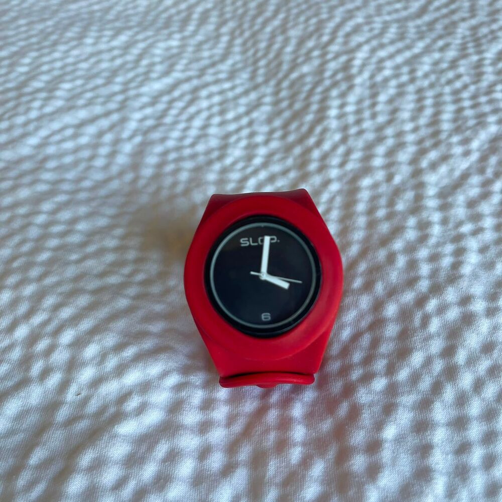 SLAP Wrist Watch Red Silicone Slap Bracelet Rubber Band Unisex Mens Womens Kids - Picture 2 of 6
